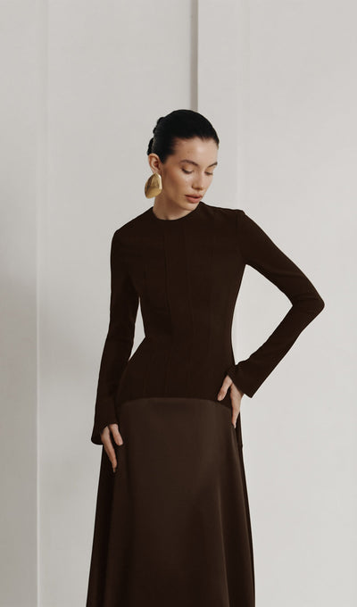 Lola - Knitted Satin Maxi Dress