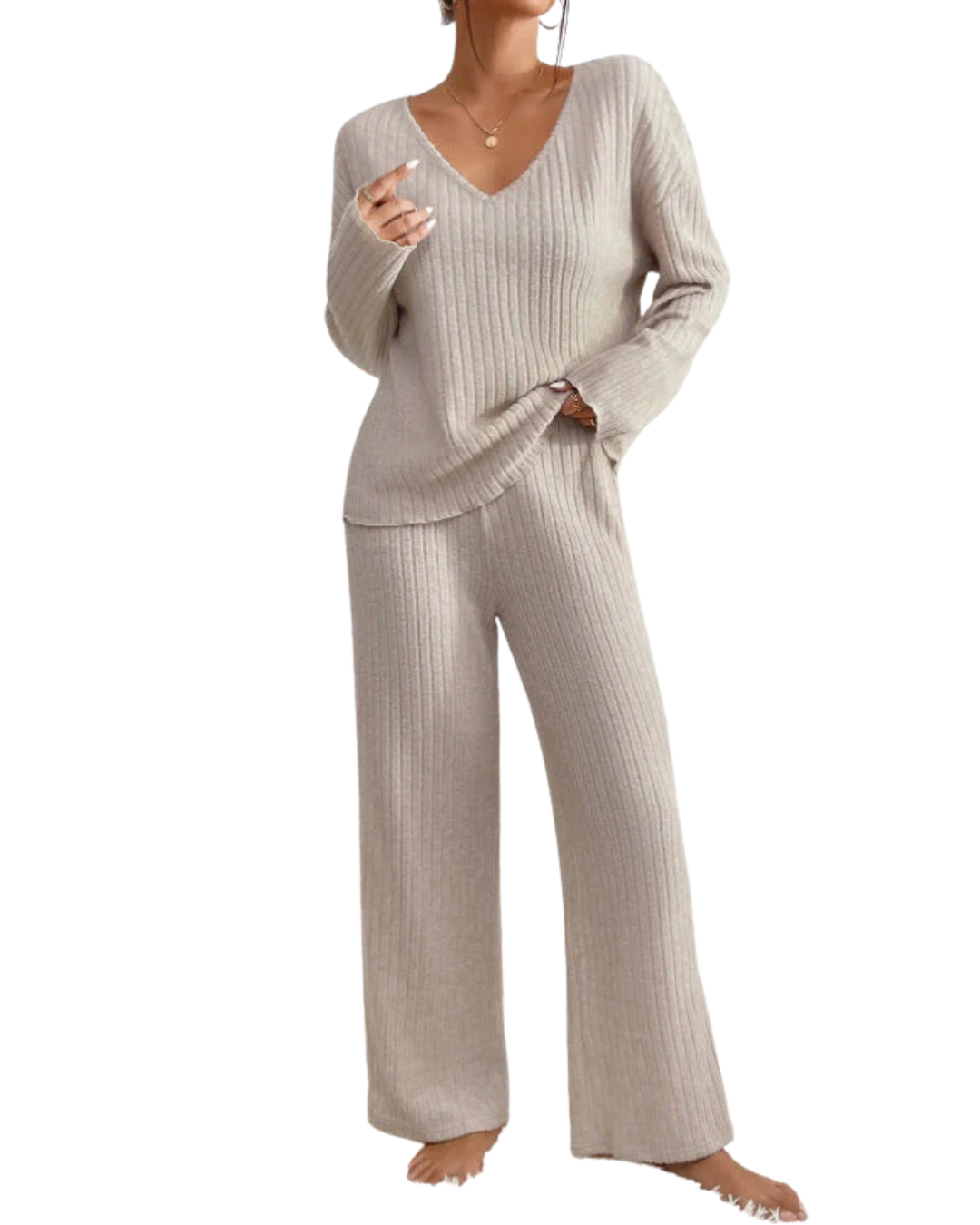 Haley - Ribbed Knit Lounge Set