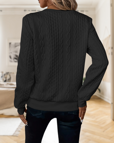 Minda -  Cable Knit Zip-Up Sweater