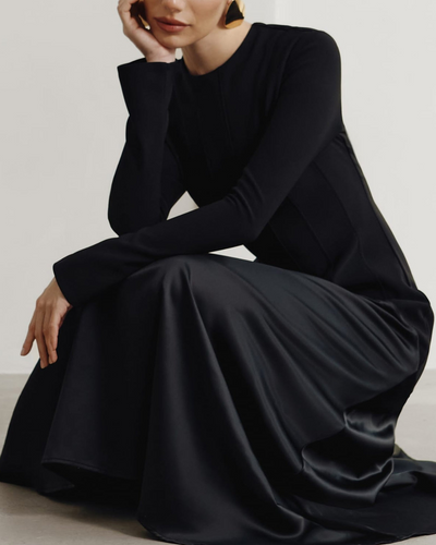 Lola - Knitted Satin Maxi Dress